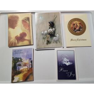26 UNUSED RELIGIOUS CHRISTMAS CARDS 5 DIFFERENT DESIGNS